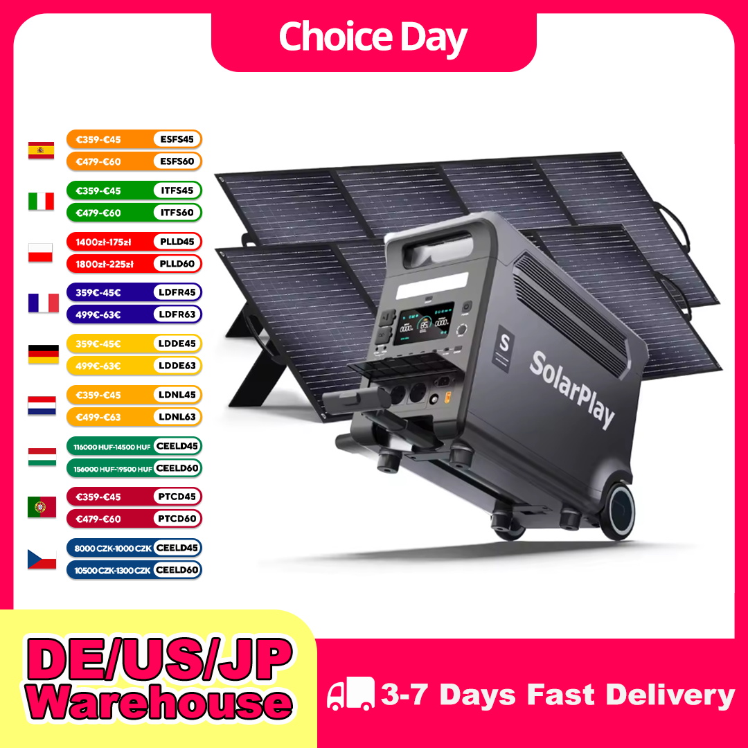 Rv Solar Kit 400W - SOLARPLAY 3600W Przenośna Stacja Zasilania 3840Wh