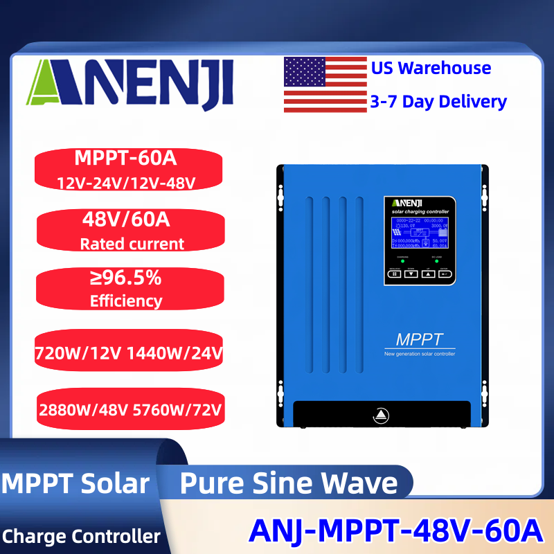 Mppt Charge Controller - ANENJI MPPT 100A 80A 60A Regulator
